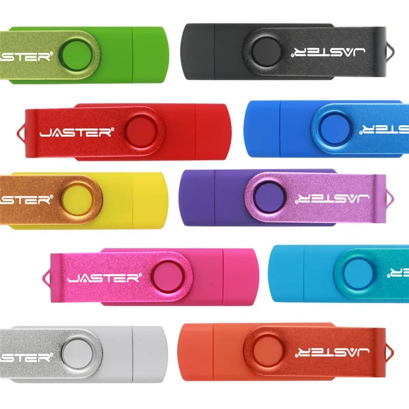 Nuovo USB 3.0 OTG 64 GB Nero 2 in 1 Flash Drive 32 GB Impermeabile 16 GB Pendrive in plastica 8 GB U disco 4 GB Memory Stick Regalo aziendale