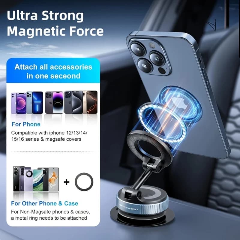 Creative Magnetic Bracket, Car Phone Holder, Desktop Folding Fixed Bracket, Car Navigation Bracket Vacuum Magnet Bracket Upgrade
