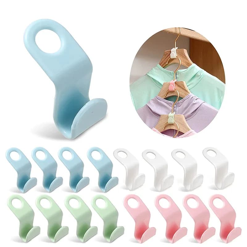 10 Pezzi Clip Estensori per Appendiabiti, Ganci di Connessione Salvaspazio per Organizzare l'Armadio