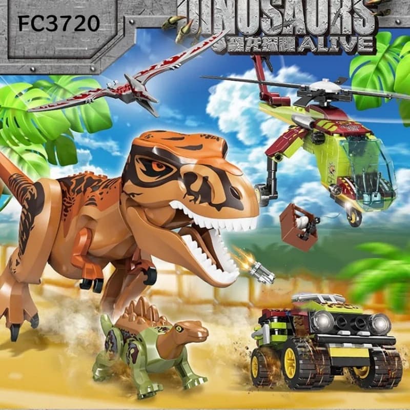 FC3720 Set Dinosauro in Miniatura: Squadra Caccia al Tirannosauro, 281 Pezzi, Giocattolo Educativo per Bambini