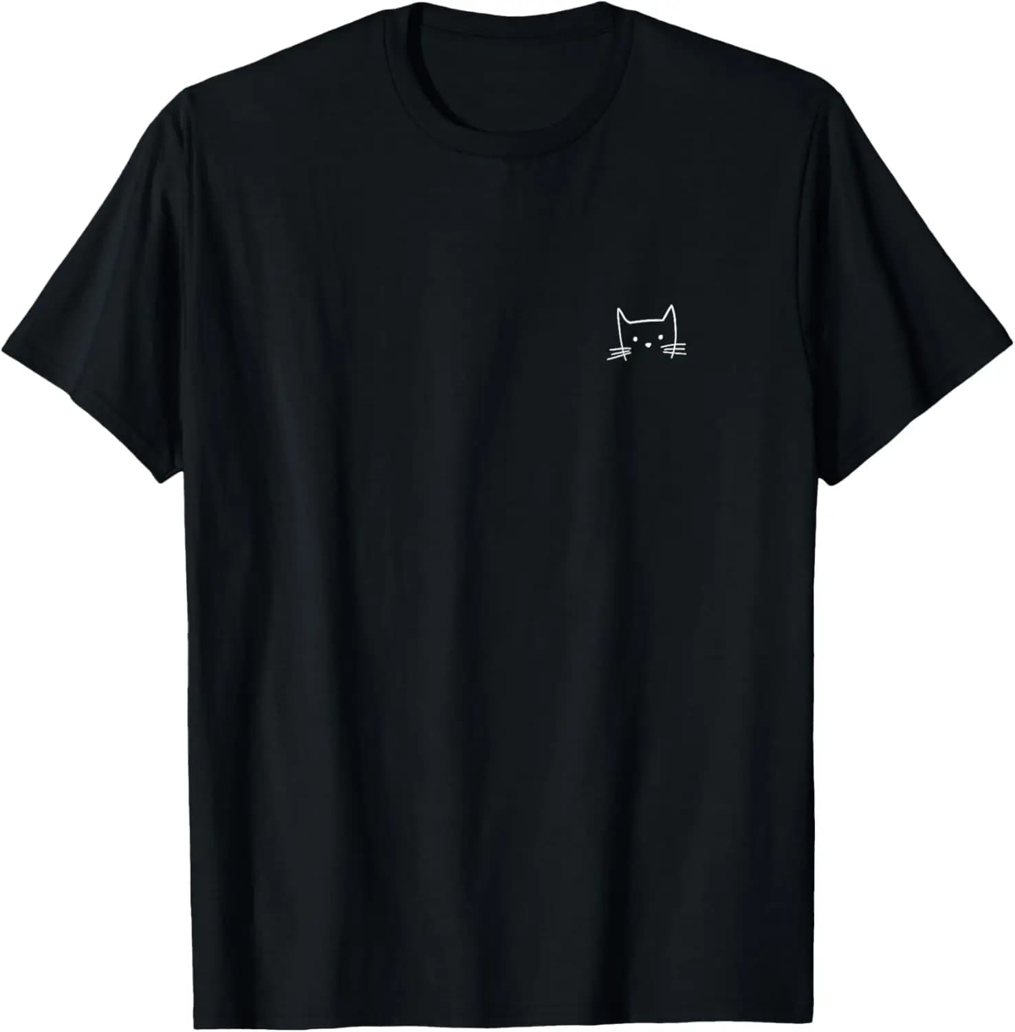 Small Face Lover Funny Minimalist Subtle Cat T-Shirt Creative, Unique Prints, Comfortable, Soft, Breathable, for Pets