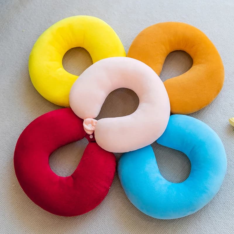 Cuscino per il collo a forma di U per supporto cervicale Cuscino da viaggio portatile per dormire e viaggi in auto Cuscino da massaggio per pisolini Cotone PP U-