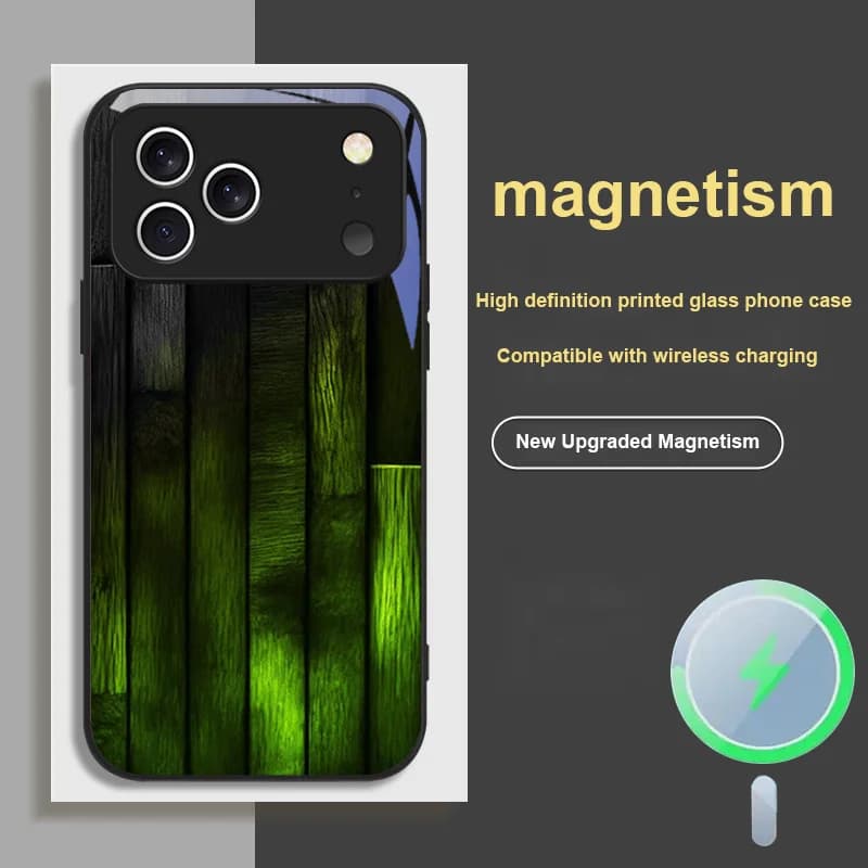 Custodia Magnetica in Vetro per iPhone 17 Pro MAX AIR con Design a Fiamma Rossa Luminosa