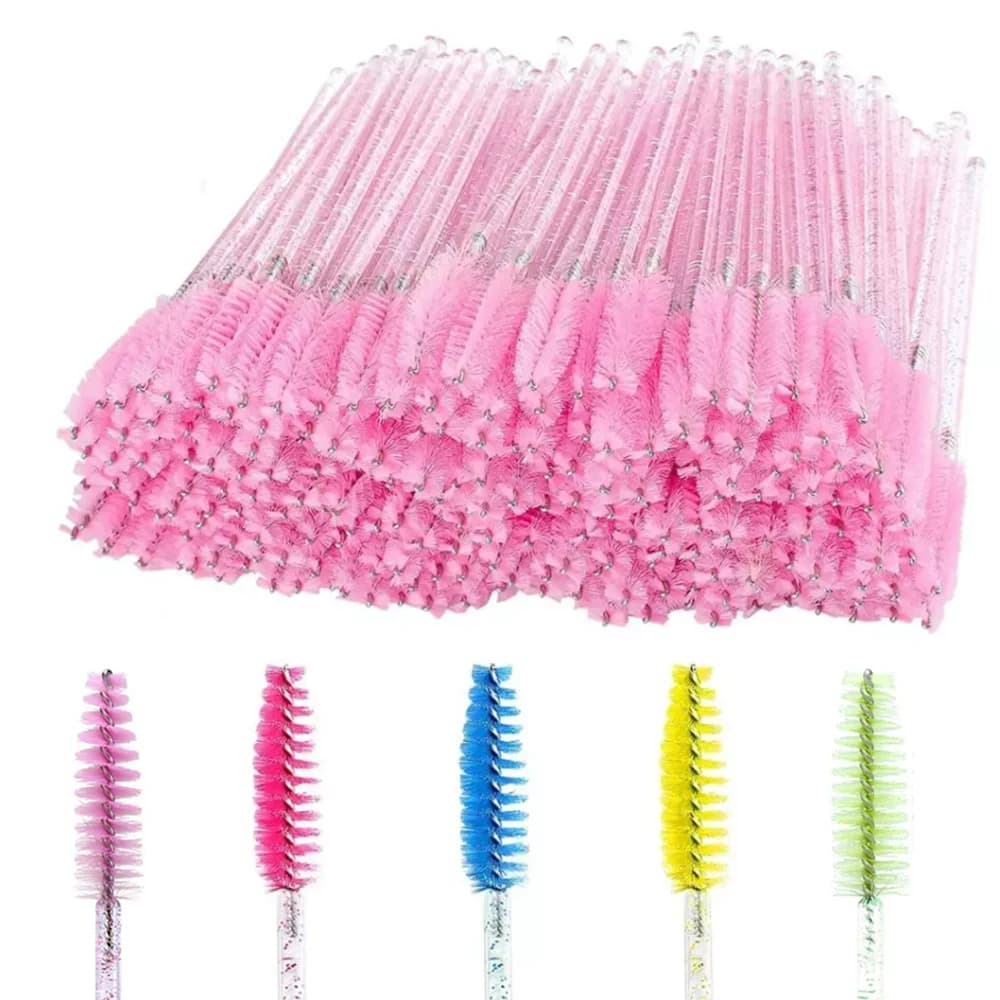 50/100pcs Crystal Brush Eyebrow Mascara Bacchette Applyer Micro Makeup Brushes Use And Drop Eyebrow Crystal Stretch Eyelash Brush