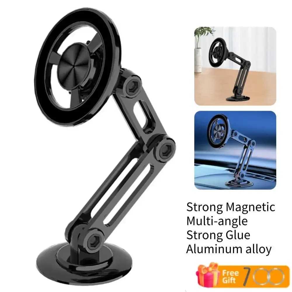 360 ° Ruota il supporto in metallo Forte supporto magnetico per telefono per auto Supporto per telefono pieghevole Supporto per magnete per presa d'aria Supporto GPS per telefono