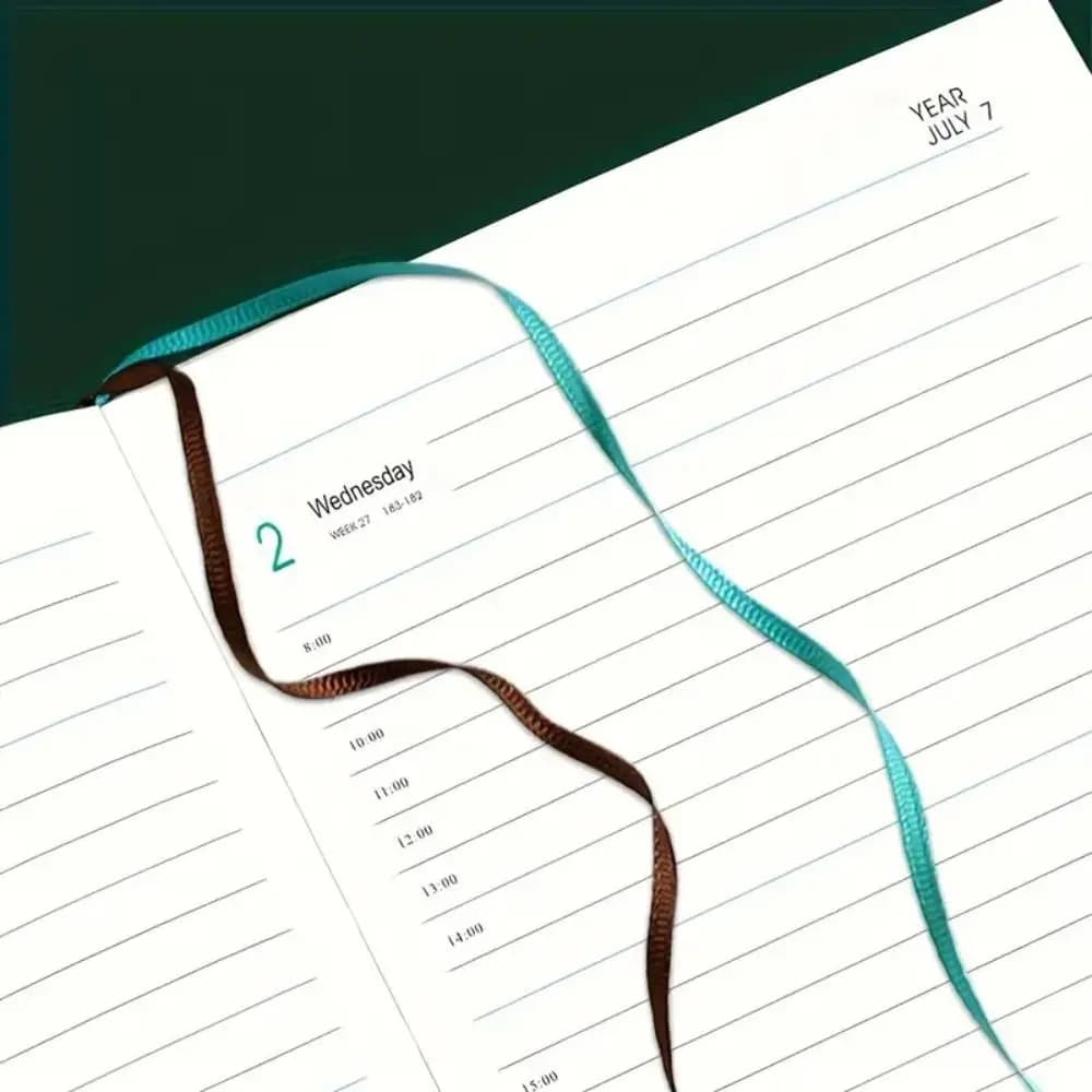 Agenda 2026 in Inglese, Blocco Note per Pianificazione 12 Mesi, Resistente all'Usura, Formato A5, con Segnalibro, Diario Semplice, Quaderno per Appunti
