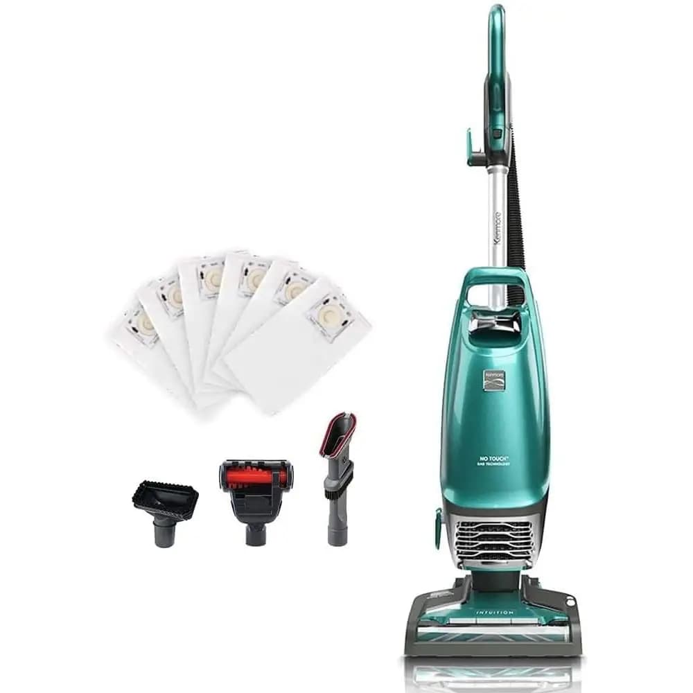 Aspirapolvere verticale con aspirazione a 2 motori, filtro HEPA, strumento 3 in 1, ideale per peli di animali domestici, 14 libbre, verde