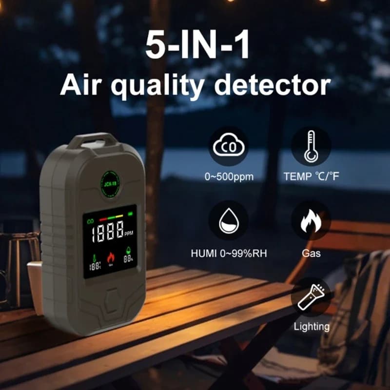 Rilevatori gas per monitoraggio umidità della temperatura dei gas combustibili monossido carbonio con display e
