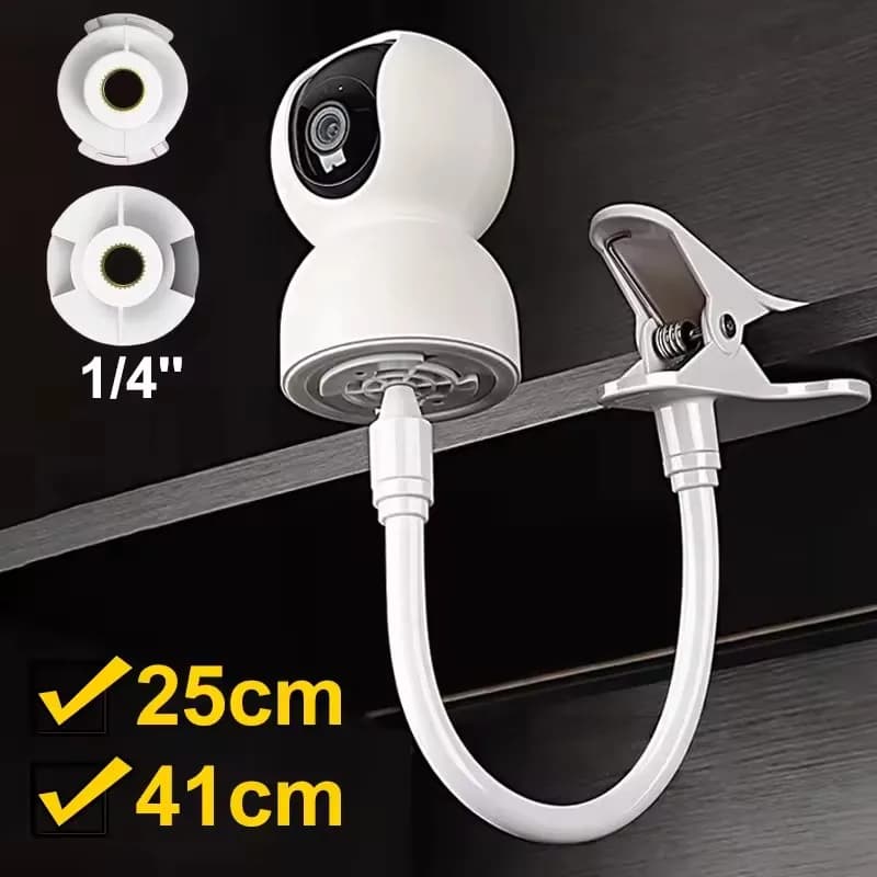 Flexible webcam support with 25 cm/41 cm baby monitor clip for universal support for camera clamp for baby monitor with 1/4 '' screw