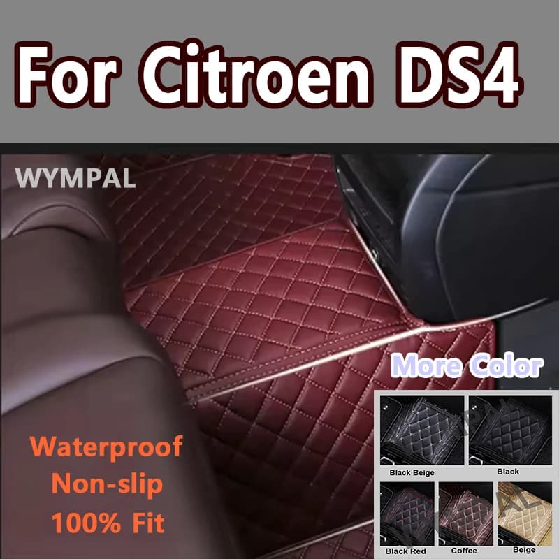 Luxury Car Mats for Citroen DS4 DS 4 NX 2010 ~ 2018 Anti Dirty Pad Durable Carpets Leather Mat Waterproof Car Accessories