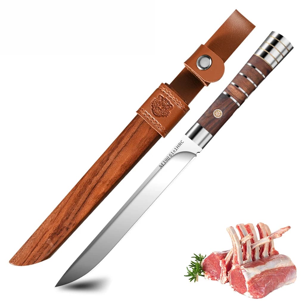 Set di coltelli da taglio per carne da 1/2/3 pezzi -Lame ultra affilate M390 in acciaio inossidabile 62HRC adatte per tagliare frutta e rimuovere le ossa