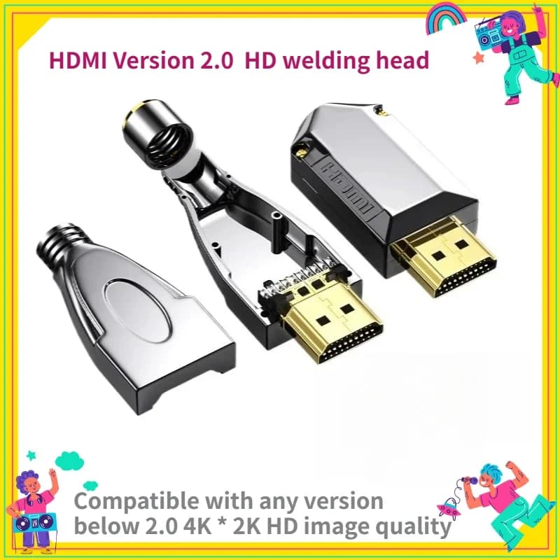 1PCS 4K-HDMI 2.0 Testa di saldatura Computer TV Proiettore Display Connettore Spina del cavo per Display ad alta definizione Connettore del cavo
