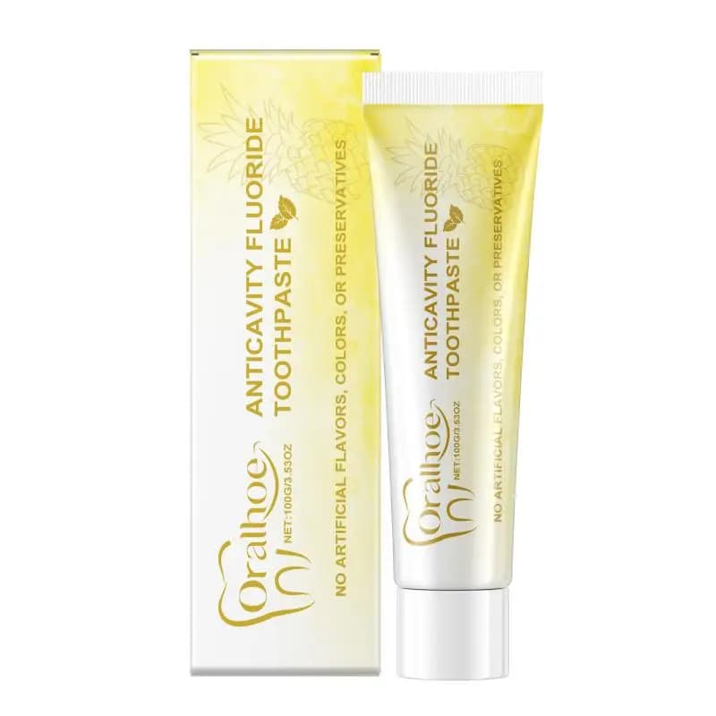 Ananas toothpaste for removing stains, whitening, fresh fruit scent, protects gums, gentle formula, for daily cleaning of teeth