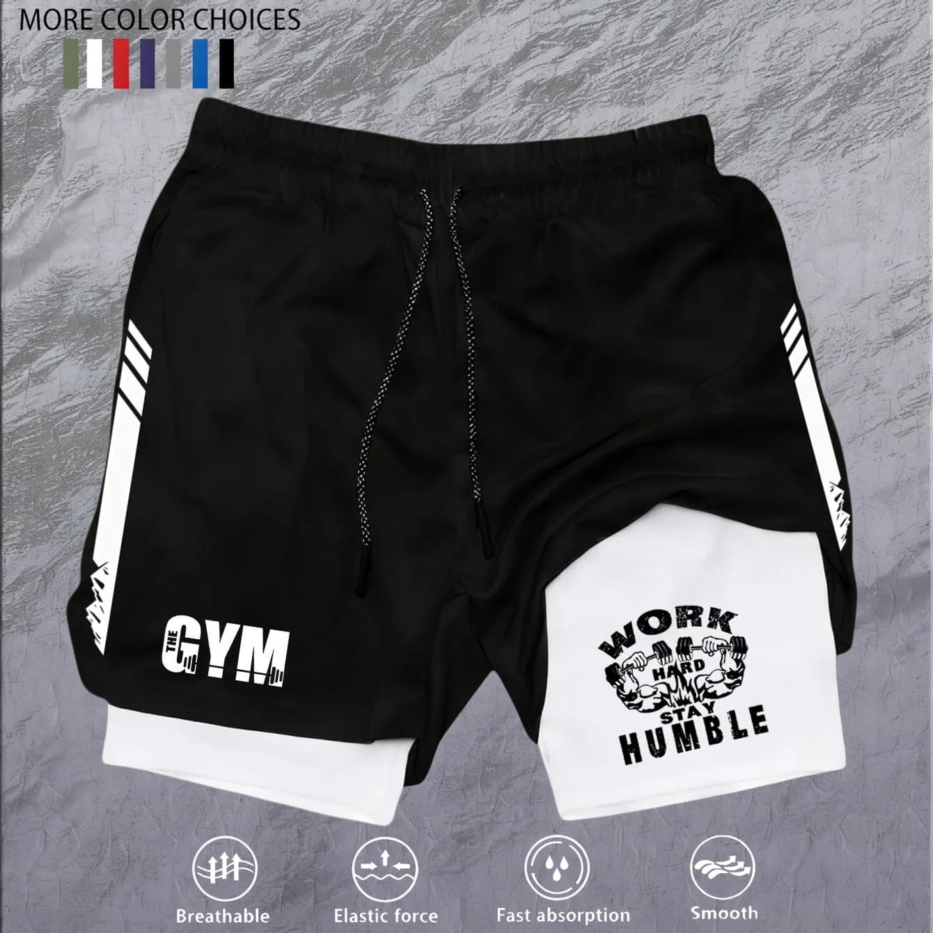 Men 2 in 1 Double Deck Marathon Running Shorts Fitness Training Pants Men's Racing Shorts Gym Wear Jogging Workout Sports Shorts