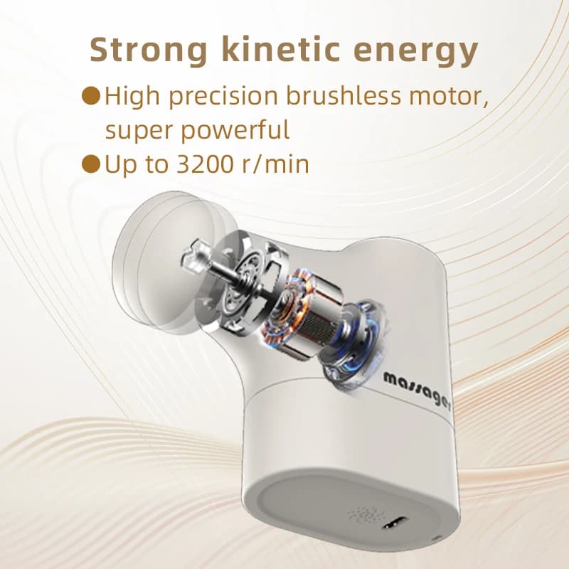 Portable Mini Massage Gun Professional Deep Tissue Impact Massager with Smart Sensor Quiet for Muscle Relief Workout Recovery
