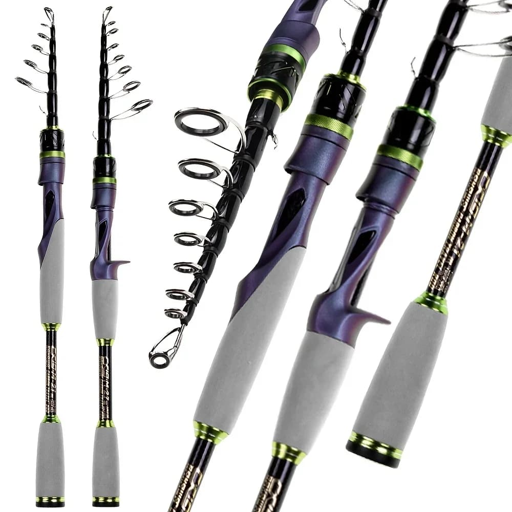 JOSBY canna da pesca in fibra di carbonio esca leggera veloce alimentazione canna da viaggio telescopica M hard1.8M 2.1M 2.4M 2.7M canna da spinning