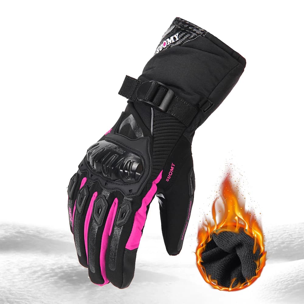 Guanti da moto caldi invernali da donna Guanti da moto fuoristrada anticaduta e anticollisione Guanti impermeabili touch screen