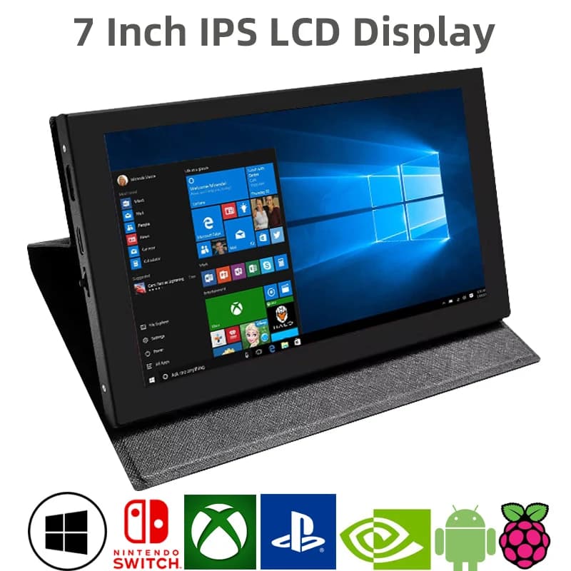 7-inch IPS Touch Screen HDMI-compatible LCD Portable Monitor for Raspberry Pi Orange Pi PC Windows with Cortical Case