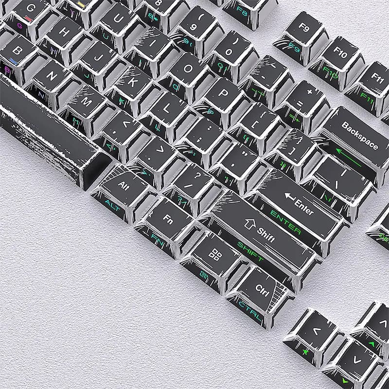 Set di Tasti Principali per Tastiera Meccanica, Incisione Laterale, Materiale PBT, Processo di Sublimazione, Profilo Cherry, Accessori per Tastiera