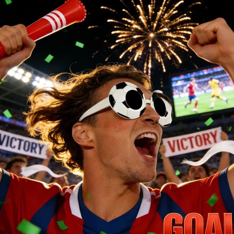 Occhiali da Sole Divertenti per Feste a Tema Calcio, Accessori Decorativi per Foto, Regalo per Tifosi per il Giorno della Partita