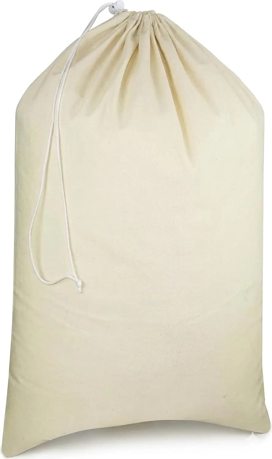 Sacco per Bucato Extra Large in Tela 28x36 Pollici, 100% Cotone con Coulisse, Lavabile in Lavatrice, Riutilizzabile, per Dormitorio