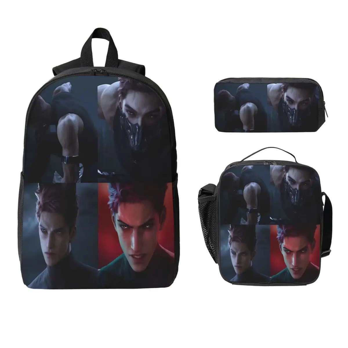 3Pcs Love And Deepspace Valko School bags Set for Girls Boys Pen Bags Backpack Sets with Lunch Box For School Students Knapsack