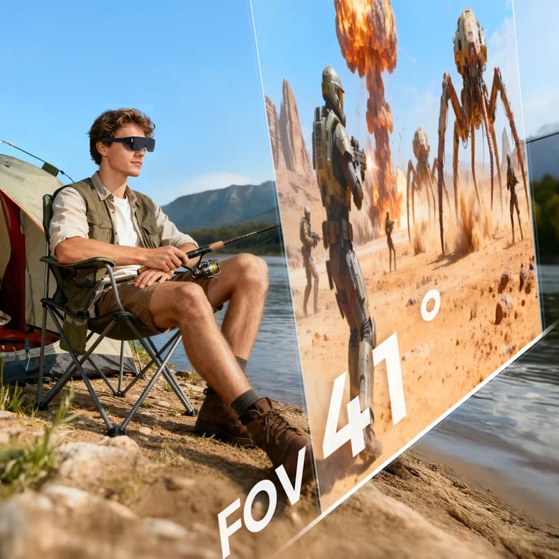 Massaggiatore OEM Lazy AR/VR Occhiali Heads Up Display Proiettore 4K Display 3D Video Occhiali AR intelligenti con schermo micro LED nelle lenti