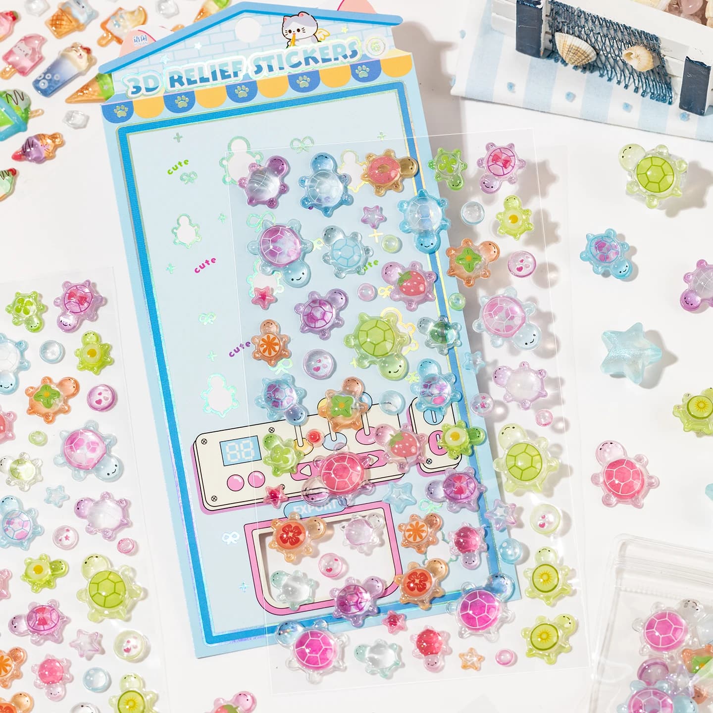 1 PC Sweet Candy Party Kawaii 3D adesivi gocciolanti in rilievo decorazione creativa adesivi di cancelleria carini fatti a mano fai da te