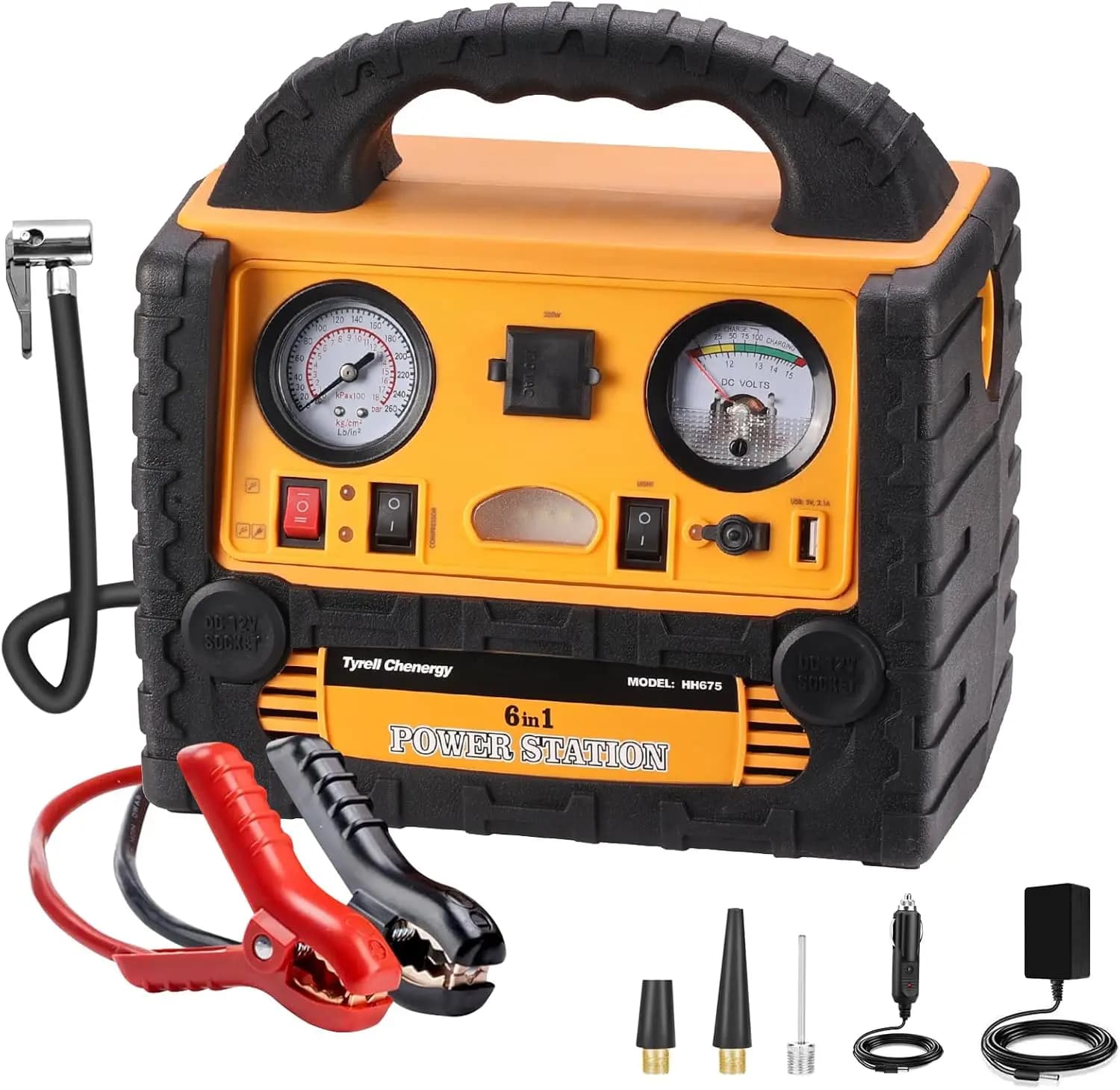 Avviatore di emergenza 700A con compressore d'aria, inverter di potenza, 110 V/200 W CA, luce LED