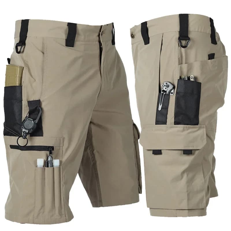Men's Belt Elastic Tactical Ripstop Training Man's Cargo Cycling Fishing Casual Shorts