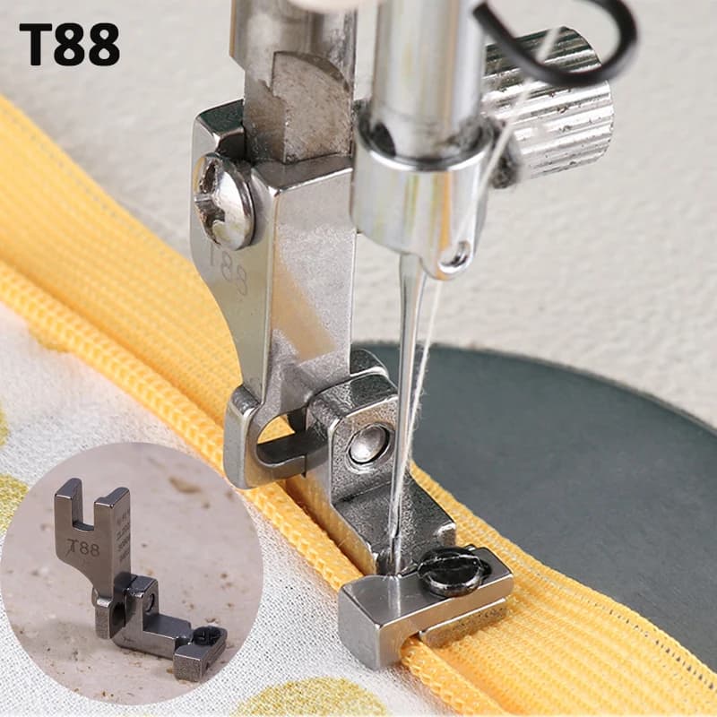 T88 macchina da cucire industriale punto annodato piedino per cerniera invisibile su un lato piedino regolabile per il blocco del bordo del piede
