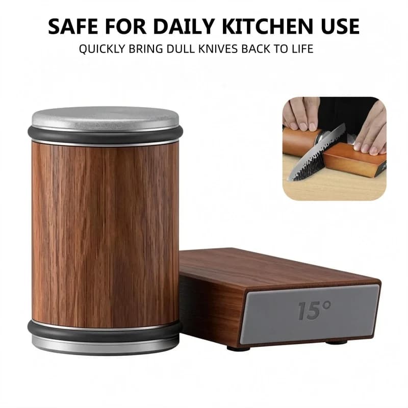Professional Knife Sharpener Double Sided Diamond Whetstone 15/20° Degree Magnetic Angle Roller Sharpener For Kitchen Knives