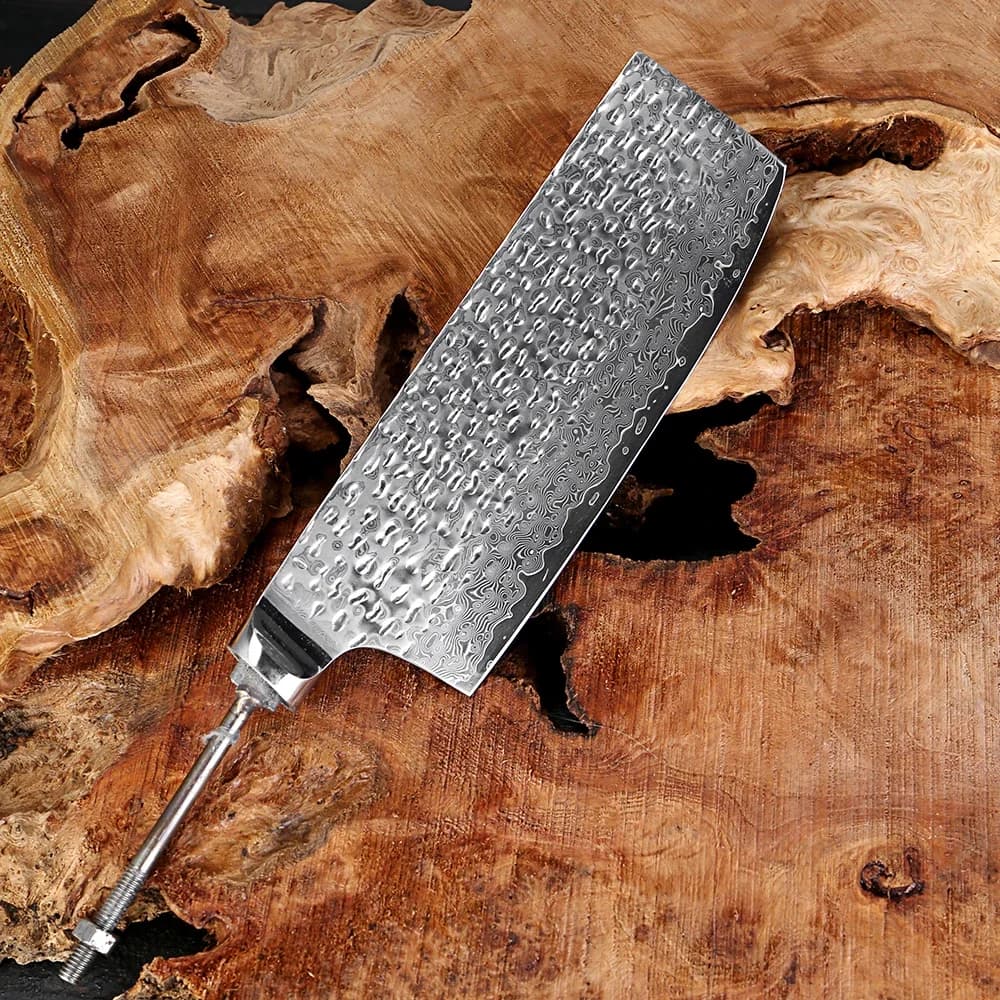 XITUO Kitchen Cleaver Knife Blade Blank Japanese Damascus Steel Sharp Heat Treated Kitchen Knife Blade DIY Knife Making Material