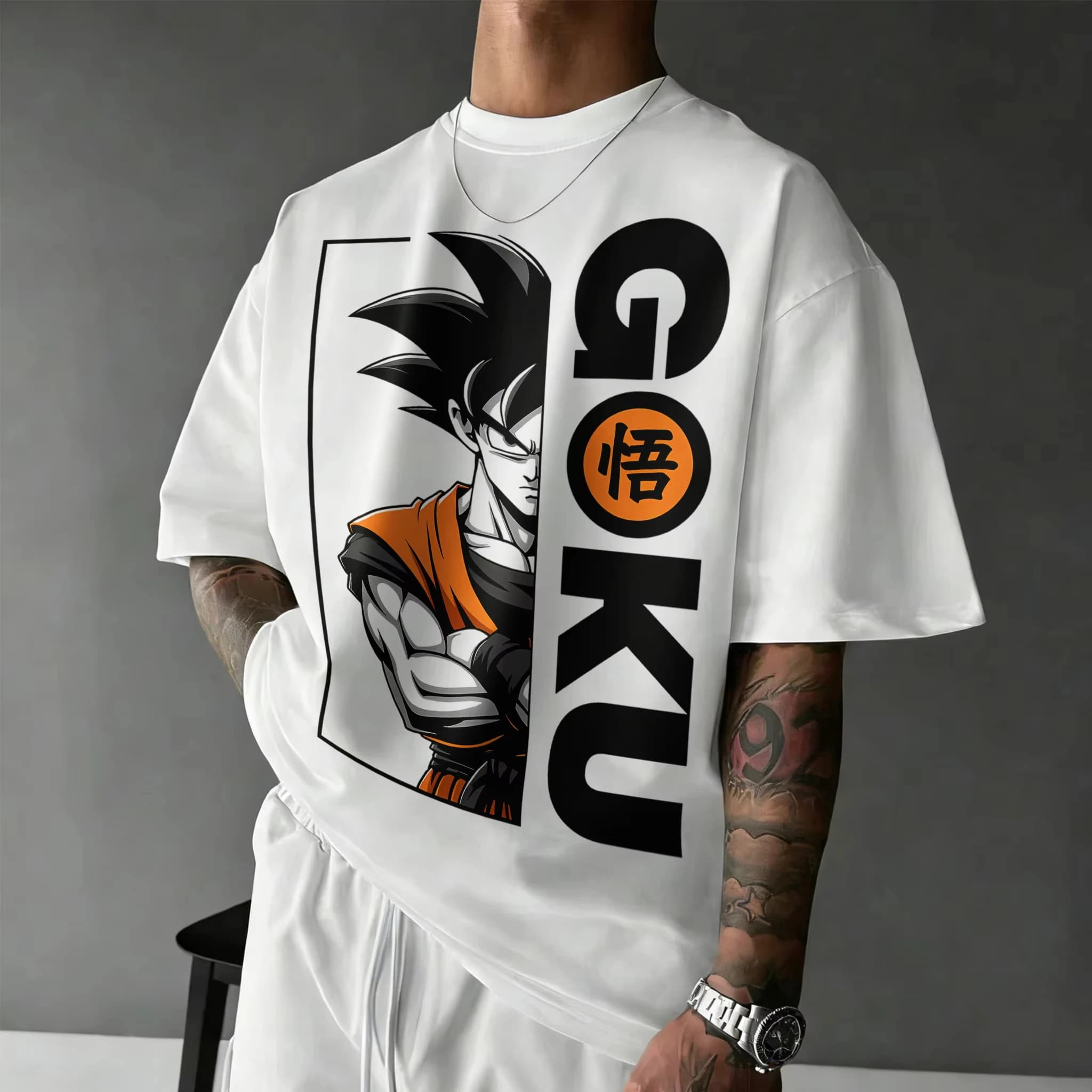 Nuova T-shirt Estiva 2026 Dragon Ball 40° Anniversario Wukong in Puro Cotone con Stampa Anime, Moda Casual Streetwear Unisex Y2k
