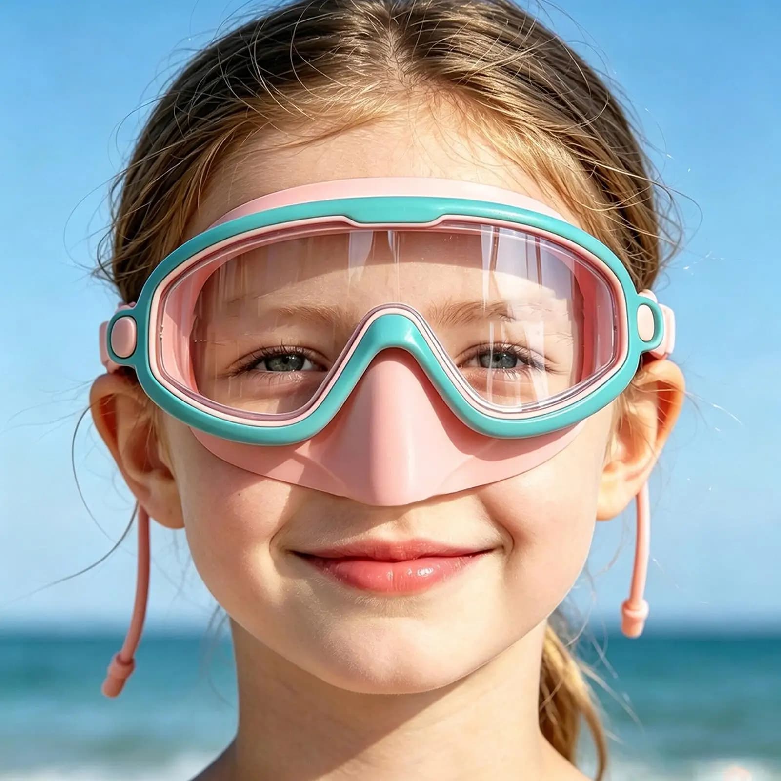 Swim Goggles For Kids Children Anti-Fog Glasses With Nose Cover Swim Goggles With Nose Cover For Beach Outdoor Camping Hiking