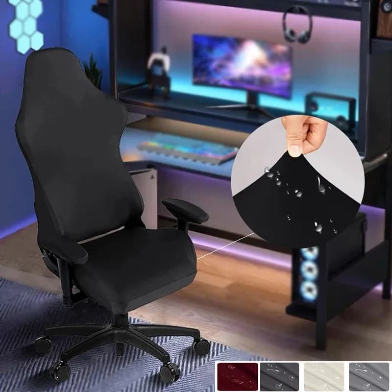 Fodere per sedie da gioco per computer da ufficio ergonomiche da 4 pezzi Fodere per sedie da gioco da corsa reclinabili in poliestere elastico Sedia impermeabile