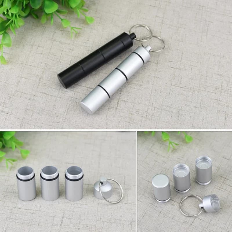 Mini portapillole portatile in alluminio impermeabile, organizer giornaliero per compresse, medicinali da viaggio, vitamine, oli di pesce