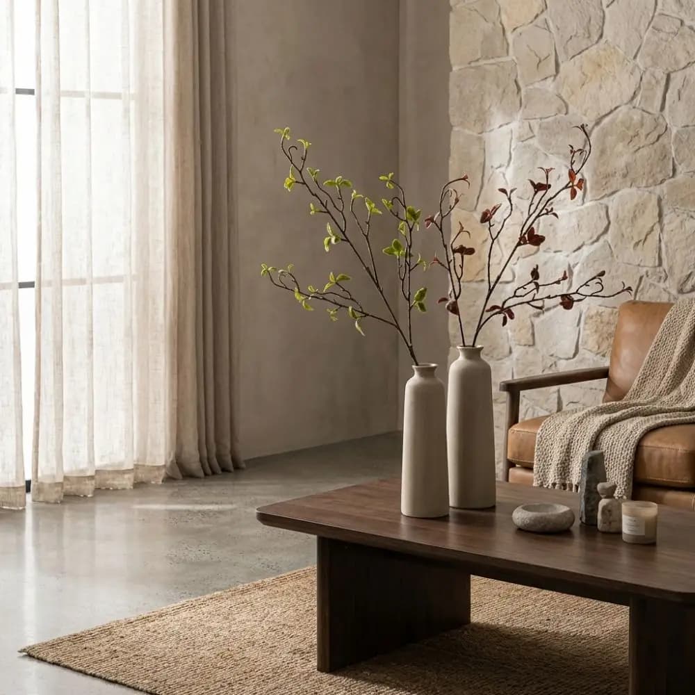 Real Touch Artificial Willow Deadwood Vase Filler Curly Twig Artificial Greenery Stem Green Plants Plastic Faux Buds Branch