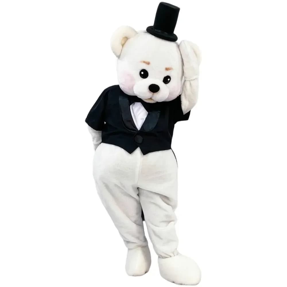Tailcoat Bear Rabbit Mascot Costume Suit Bear Mascot Couple Set Adult Fancy Dress Christmas Party Carnival Events