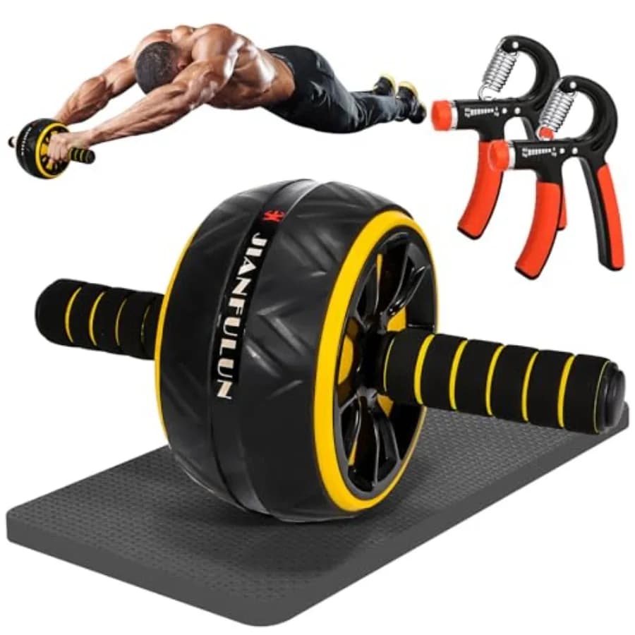 Core Training Wheel, Domestic Gym Training Tool, Black Plastic Abdominal Training Tool with Non-slip Handle