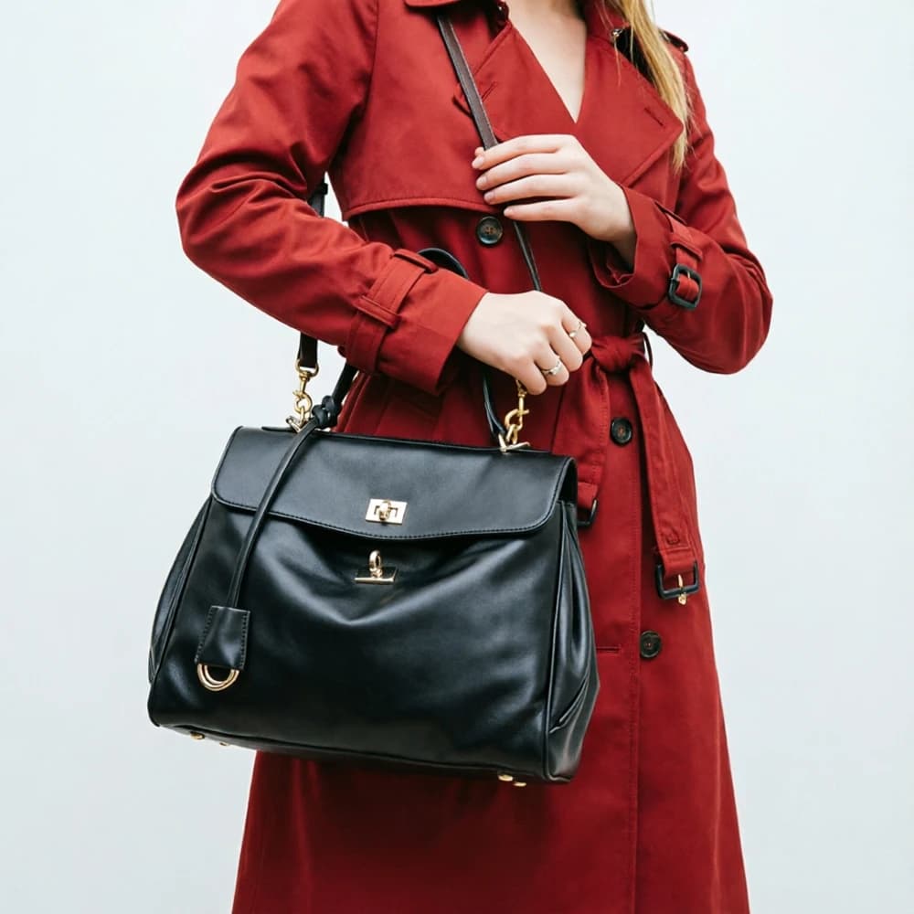 2026 Luxury Women's Microfiber Leather Bag Crossbody Shoulder Purse Large Capacity Tote Handbag with Fashion Lock By Designer