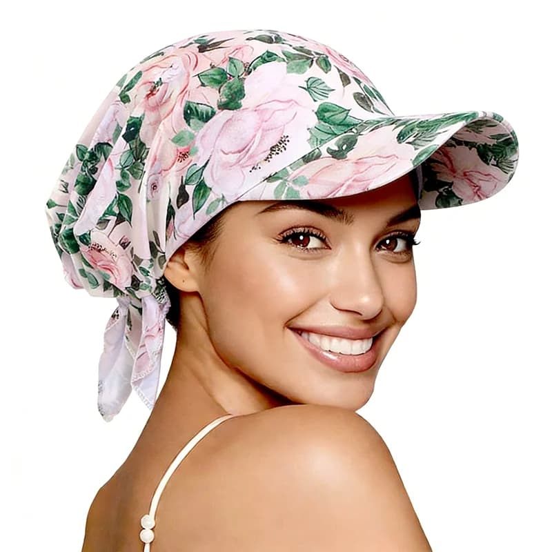 New Printed Summer Sport Outdoor Caps for Women Muslim Turban Hats With Brim Ladies Headscarf Hat Wrap Casual Head Scarves Cap