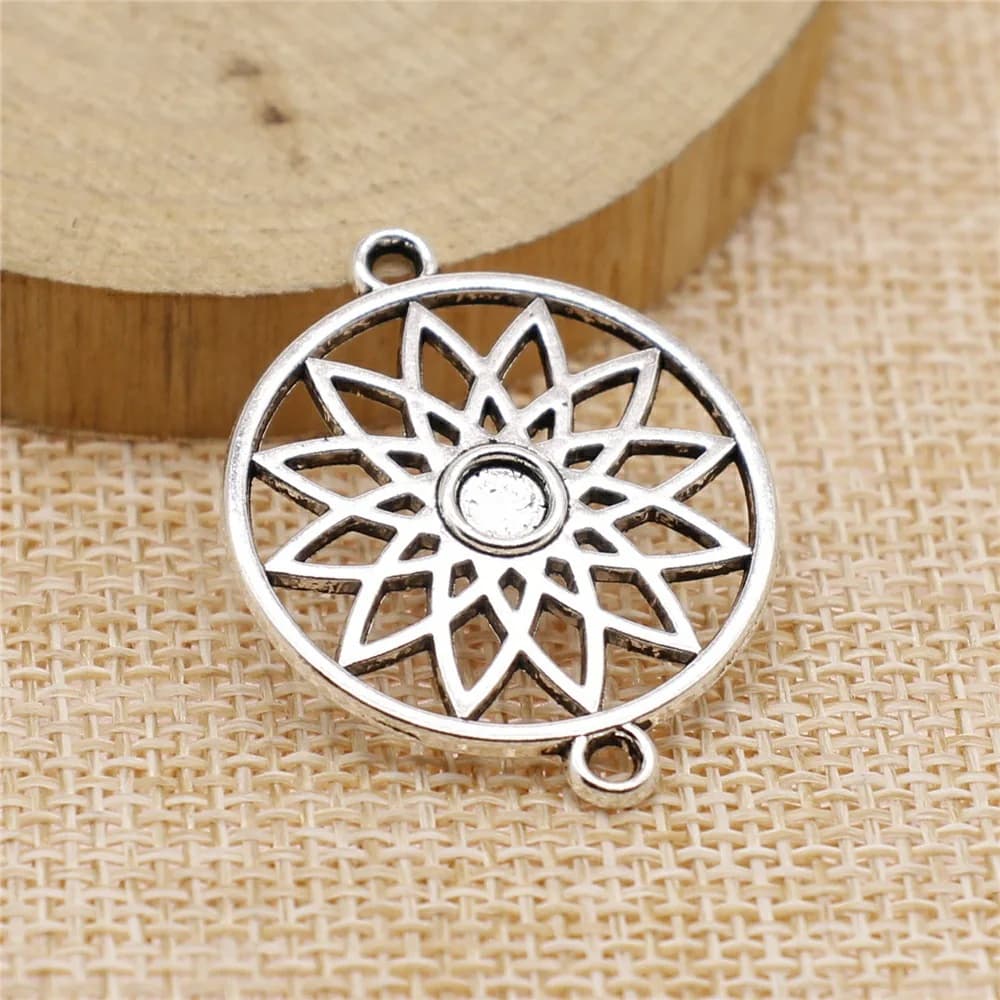 20pcs 33x27mm(1.3x1.06inch) Antique Silver Color Dreamcatcher Connector Charms Jewelry Accessories Bulk