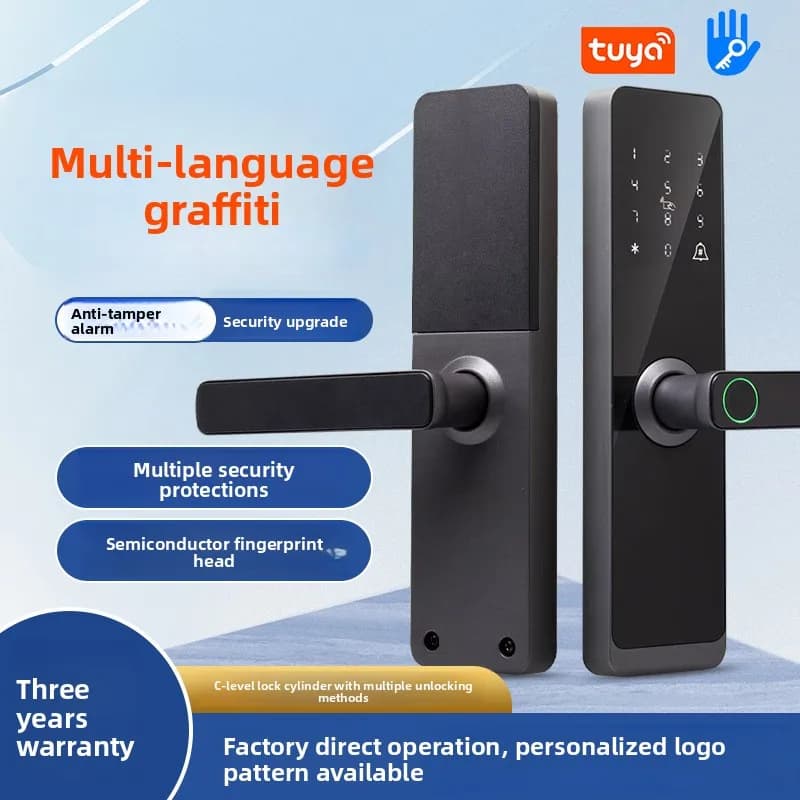 Serratura Intelligente Semi-automatica con Impronta Digitale e Password, Bluetooth, per Porte in Legno, Controllo Remoto per Appartamenti