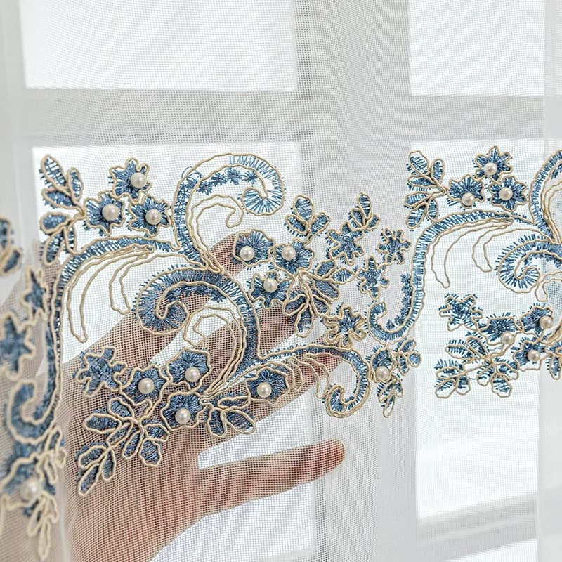 Luxury Blinds in White Tulle Embroidered European For Living Room Bedroom Darkening Window Decor Transparent Window Decoration
