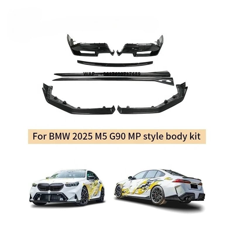 Kit Carrozzeria Aero MP Style M5 G90 per BMW Serie 5 M5 G90 in Carbonio Secco: Labbro Anteriore, Minigonne Laterali, Diffusore Posteriore, Spoiler