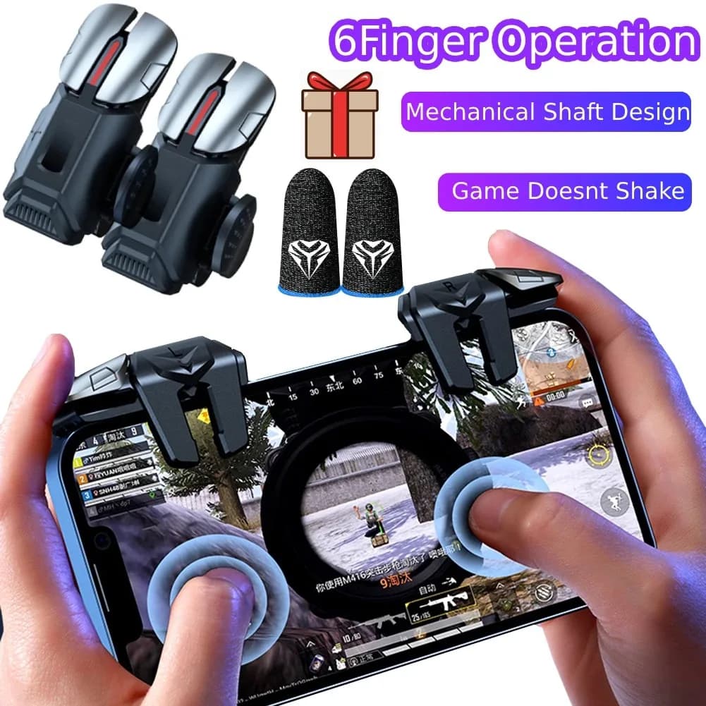 G21 gioco del telefono cellulare Trigger Gamepad Joystick 6-Finger Aim Shooting L1 R1 pulsante chiave punta delle dita del gioco per PUBG Controller di gioco