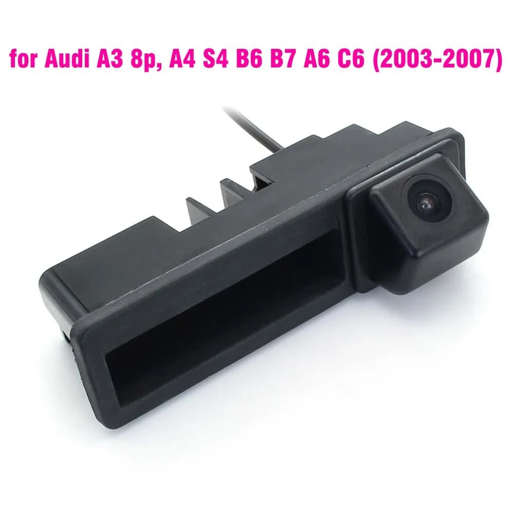 Maniglia per bagagliaio per auto Telecamera per retromarcia HD per Audi A3 S3 RS3 8P 2003~2013, A4 S4 RS4 B6 B7 A6 C6 2003~2008