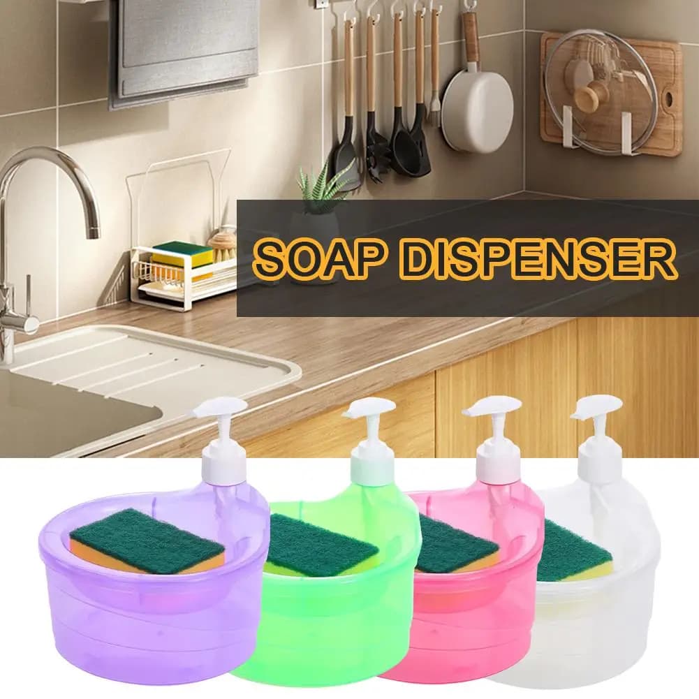 Dispenser di sapone liquido per piatti da cucina Dispenser creativo Dispenser di sapone per piatti da cucina con contenitore per sapone con pompa per liquidi in spugna