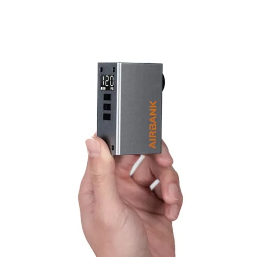 Pompa per Bicicletta AIRBANK Mini con Manometro Pocket 2 PRO 120 PSI, Pompa Elettrica Portatile Ricaricabile per Bici da Strada